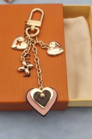 LV heart-shaped classic leather bag charm